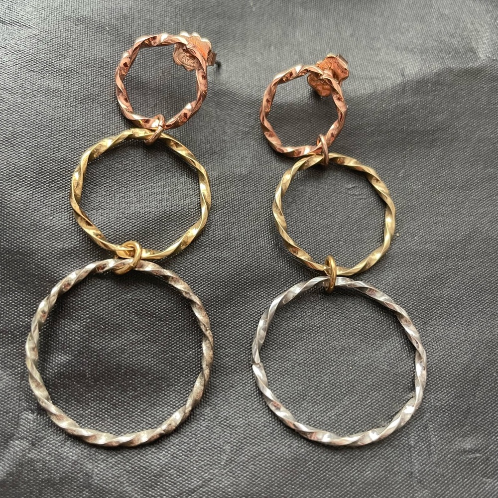 Elegant Gold and Silver Hoop Earrings